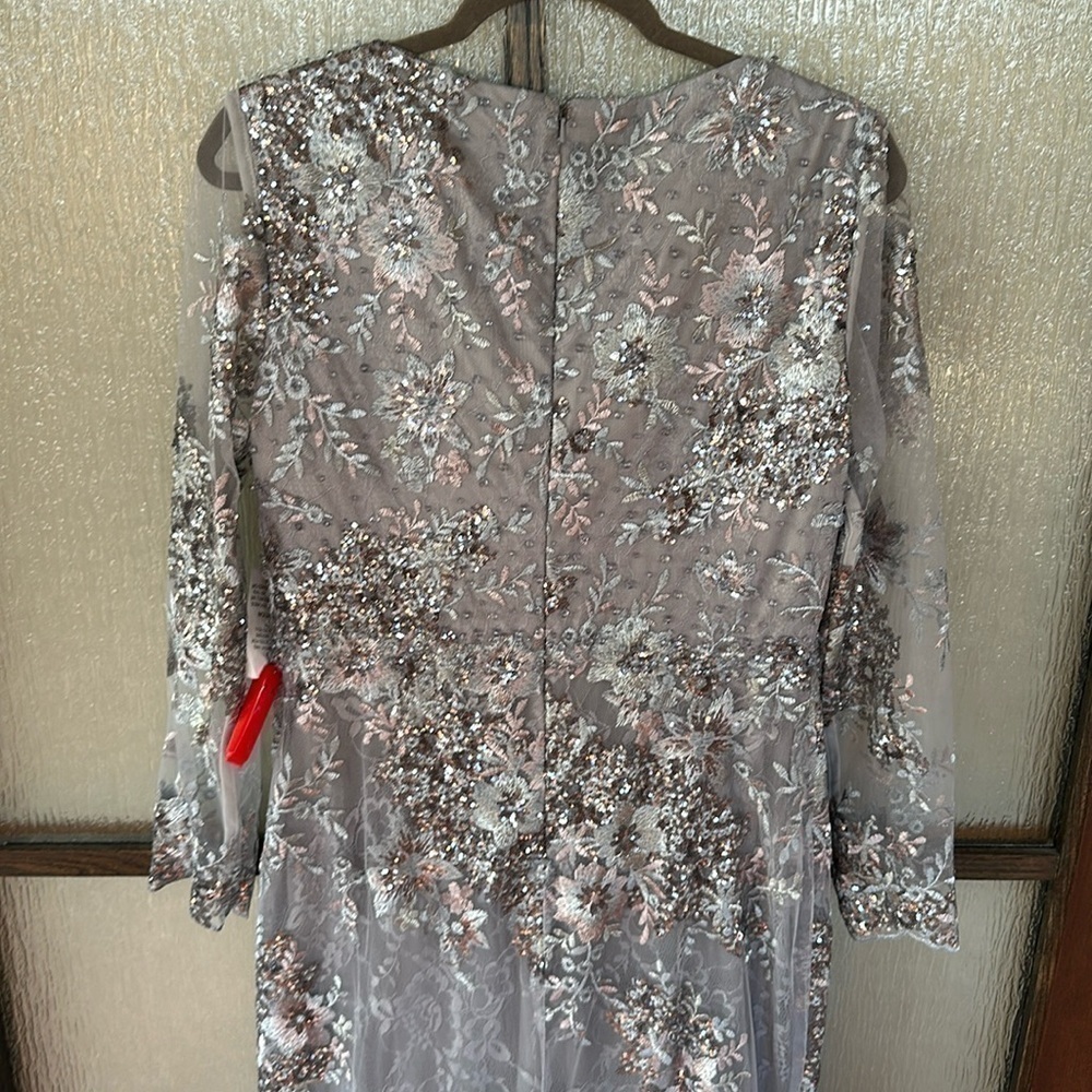 Mac Duggal EMBELLISHED V NECK ILLUSION LONG SLEEVE GOWN size 10 $698 sold out - Picture 15 of 17